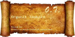 Orgonik Teobald névjegykártya